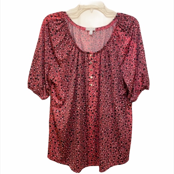 Notations Tops - Women’s top, notations, pink and black, size xl